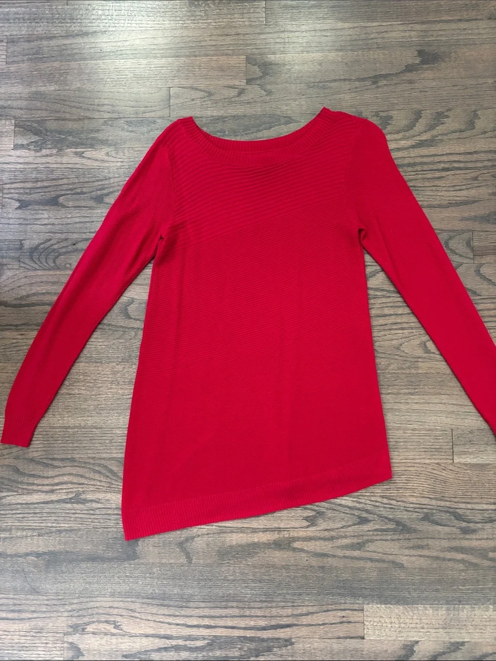 Apt. 9 Red Long Sleeve Ribbed Knit Top